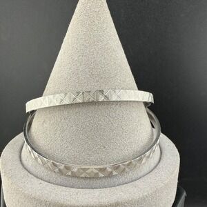 Vintage Monet Bangle Bracelet Silver Tone Set of 2 8"